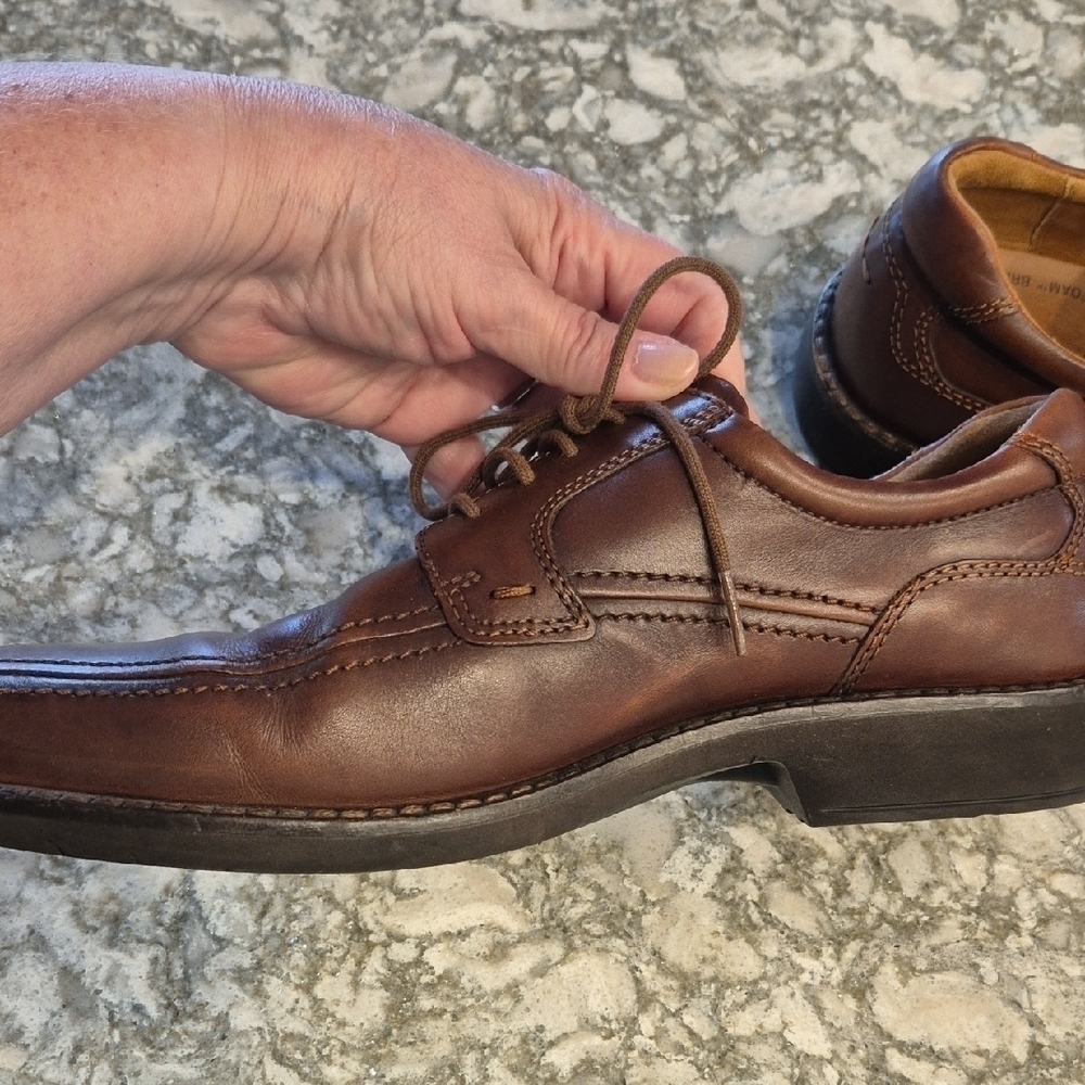 Ecco Helsinki Oxford Lace Up Brown Leather Shoes In Size 43 - Picture 8 of 10